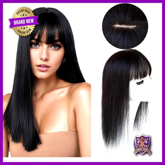 Clip-In Human Hair Topper, Silk Base, 5.1x5.1 Inches, 16 Inch Length